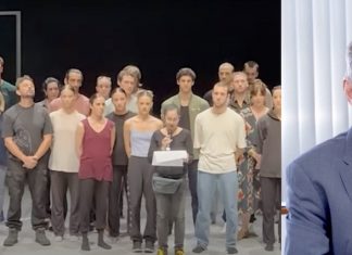 Ballerini della Fondazione Danza protestando sul palco per il contratto. Il Presidente Azio Sezzi: “Non ne sapevo nulla”