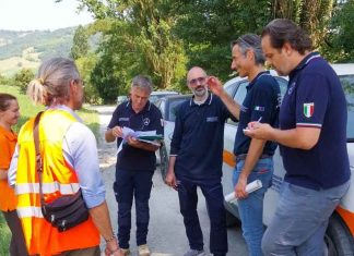 Vezzano sul Crostolo, sopralluogo della Protezione Civile e dell’Agenzia per la sicurezza territoriale sui luoghi colpiti dal maltempo lo scorso mese