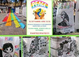 Il flash mob PEACE degli studenti di Vezzano per dare voce a chi non ha voce